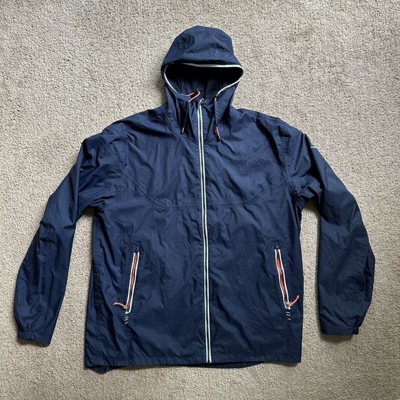 Decathlon Tribord Windbreaker Women’s XL Windproof Jacket Full Zip Hooded Blue - Picture 1 of 13